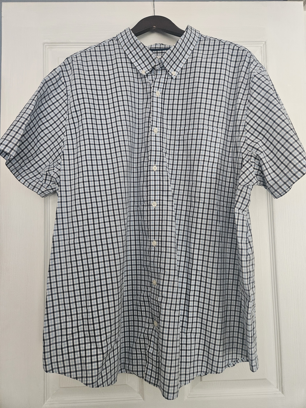 croft & barrow Short-Sleeve Button-Down Shirt - Blue & White Plaid